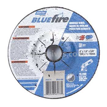 Norton Abrasives 66252843177 4 x 1/4 x 5/8 Norton BlueFire Type 27 Depressed Center Wheels