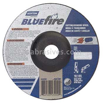 Norton Abrasives 66252843202 6 x 1/8 x 7/8 Norton BlueFire Type 27 Depressed Center Wheels