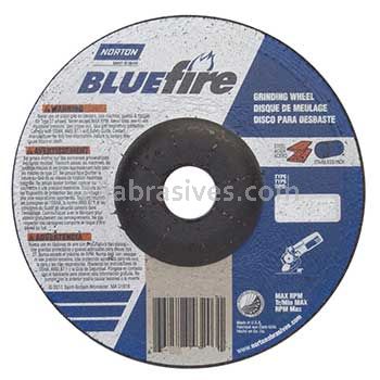Norton Abrasives 66252843203 6 x 1/4 x 7/8 Norton BlueFire Type 27 Depressed Center Wheels