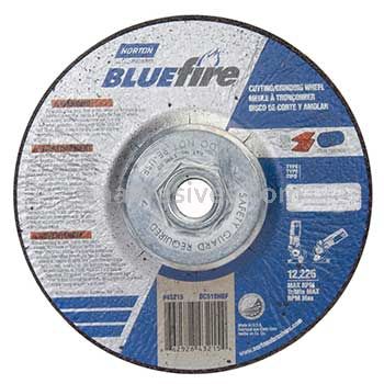 Norton Abrasives 66252843215 5 x 1/8 x 5/8-11 Norton BlueFire Type 27 Depressed Center Wheels