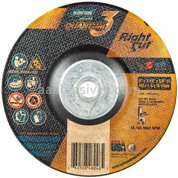Norton 66252846246 6 x 1/16 x 5/8-11 Quantum3 Type 27/42 Depressed Center Wheels