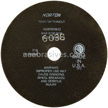 Norton 7 x 1/16 x 7/8 Norzon Thin Cut D Sides Reinforced Type 01 Straight Wheels