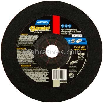 Norton 7 x 1/8 x 7/8 Gemini Flexible A36 Type 27 Depressed Center Wheels