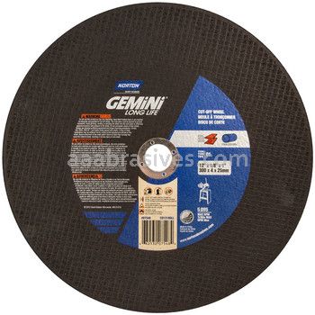 Norton 12 x 1/8 x 1 Gemini Long Life Reinforced Type 01 Straight Wheels