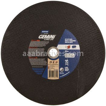 Norton 14 x 1/8 x 1 Gemini Long Life Reinforced Type 01 Straight Wheels