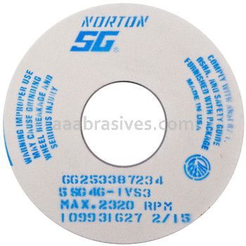 Norton Abrasives 66253387234 14 x 1-1/2 x 5 Vitrium 5SG46-IVS3 Type 01 Straight Wheels