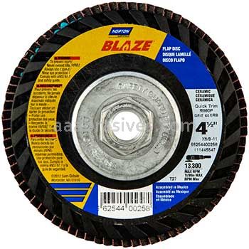 Norton 4-1/2 x 5/8-11 40 Norton SG Blaze Type 27 R980 Norton Flap Discs
