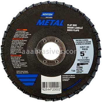 5 x 7/8 60 Grit Merit Metal Type 29 Fiberglass Plate Flap Discs