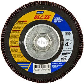 Norton 4-1/2 x 5/8-11/80/Norton SG Blaze  Type 27 High Density /R980P/Norton Flap Discs