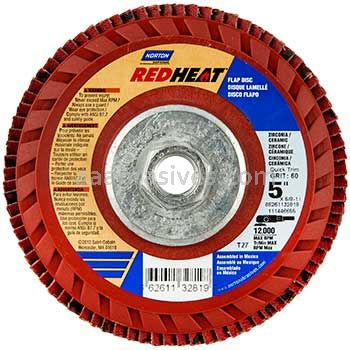 Norton 5 x 5/8-11 40 Norton Red Heat Quick Trim Type 27 - Plastic R983 Norton Flap Discs