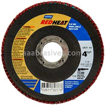 Norton 4-1/2 x 7/8 40 Norton Red Heat Type 27 High Density R983 Flap Discs