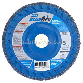 Norton Abrasives 66623341097 5 x 7/8 Norton BlueFire Quick Trim Type 27 Flap Discs
