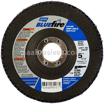 Norton Abrasives 66623341113 5 x 7/8 Norton BlueFire 36 Type 29 Flap Discs
