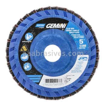 Norton 66623399133 5 x 7/8 36 Grit Quick Trim T27 Gemini R766T Flap Discs
