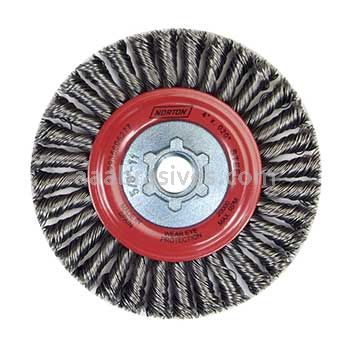 Norton 4 X .020 X 5/8-11 Carbon Steel Stringer Bead Knot Wire Brushes - For Steel