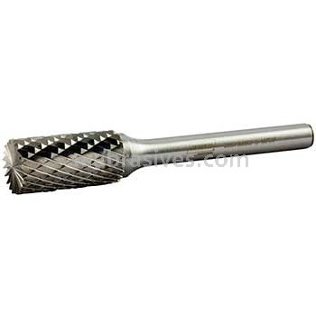 Norton 69957308007 SB5 Cylindrical End Cut 1/2 x 1 x 2-3/4 Double Cut Burrs