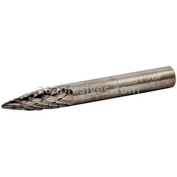 Norton 69957308023 SG1 Tree with Taper 1/4 x 3/4 x 2 Double Cut Burrs