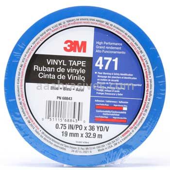 3M™ 7100044653 Vinyl Tape 471 Blue 3/4" x 36 yards