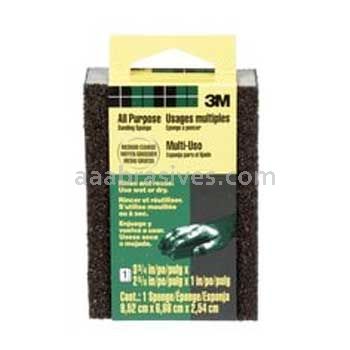 3M&trade; 7100173158 Sanding Sponge Dual Grit Block 3-3/4x2-5/8x1 Medium/Coarse