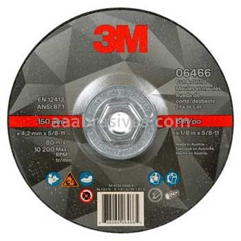 3M&trade; 7100245021 6x1/8x5/8-11 T27 Quick Change Cut & Grind Wheel 06466