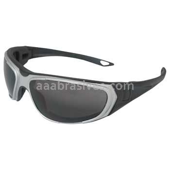ERB 18001 NT2 Silver and Black Frame Gray Anti-fog Lenses solid foam liner