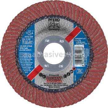Pferd 67646 4-1/2x7/8 40 Grit A/O Polifan Curve Large Flap Disc