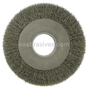 Weiler 06620 8" Medium Face Crimped Wire Wheel .020" Steel Fill 2" Arbor Hole