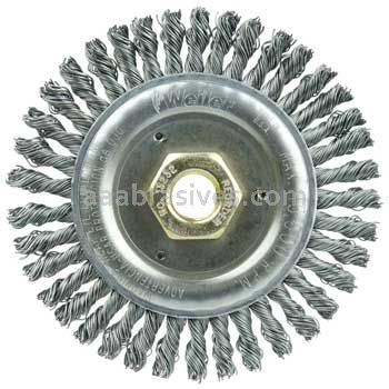 Weiler 13232V Roughneck Jr. 4-1/2" Stringer Bead Wire Wheel .020" Steel Fill 5/8"-11 UNC Nut Vending Ready