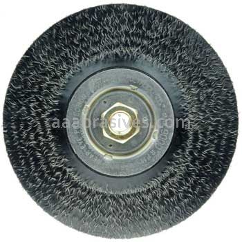 Weiler 35216 Polyflex Encapsulated Root Pass Weld Cleaning Brush 7" .014" Steel Fill 5/8"-11 UNC Nut