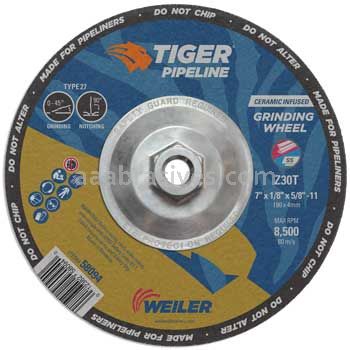 Weiler 58094 7" x 1/8" TIGER Pipeline Z30T 5/8"-11 Nut