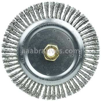 Weiler 79810 DUALLY 7" Root Pass Weld Cleaning Brush .020" Stainless Steel Wire Fill 5/8"-11UNC Double-Hex Nut
