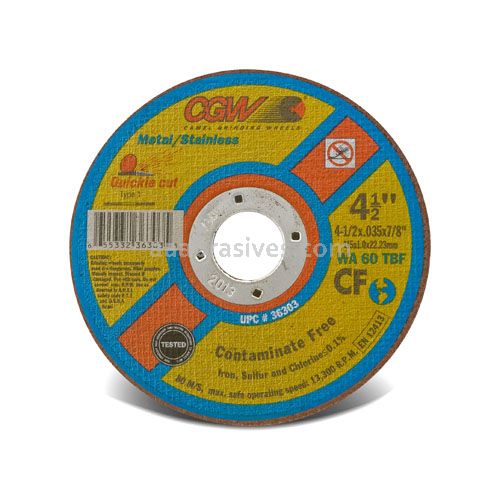 CGW 36303 4-1/2 x .035 x 7/8 T1 WA60-T-BF Quickie Cut CF