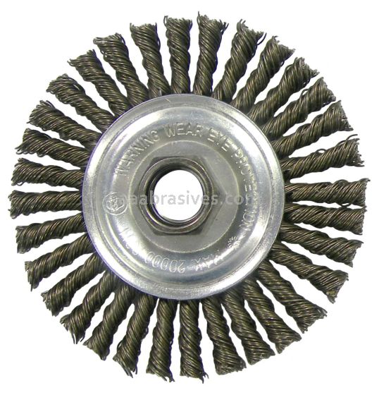 Weiler 36018 - 4" .020, 5/8"-11 A.H., Retail Pack, Vortec Pro Knot Wire Wheel, Stringer Bead Twist - 012382360184