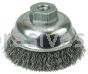 Weiler 13176 3-1/2" Crimped Wire Cup Brush .014" Steel Fill M10x1.50 Nut