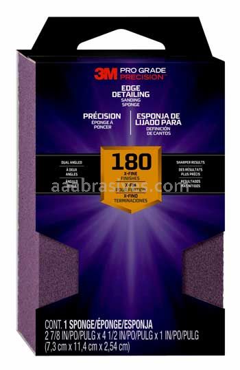3M™ 7100242590 Pro Grade Precision™ Edge Detailing Dual Angle Sanding Sponge 2-7/8x4-1/2x1 Extra-Fine
