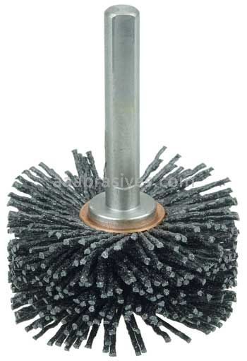 Weiler 17217 Bore-Rx 2-1/2"Dia. Internal Brush Deburring Tool .055/80 CG Crimped Fill 3/8" Stem