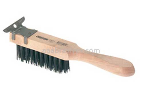 Osborn Straight Handle Scratch Brush w/ Scraper 4 X 11 Rows #54021