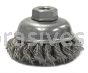 Weiler 13159 3-1/2" Single Row Knot Wire Cup Brush .023" Stainless Steel Fill M14 x 2.0 Nut