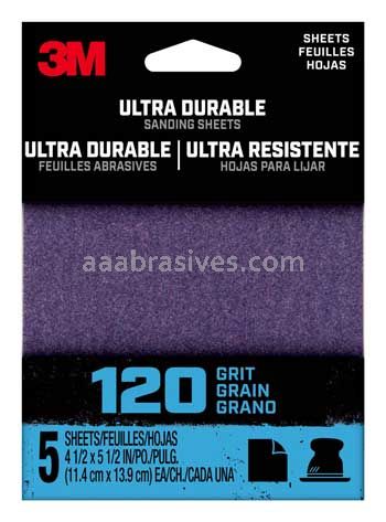 3M™ 7100198729 120 Grit Ultra Durable Power Sanding 1/4 Sheet