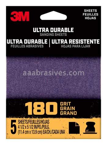 3M™ 7100198731 180 Grit Ultra Durable Power Sanding 1/4 Sheet