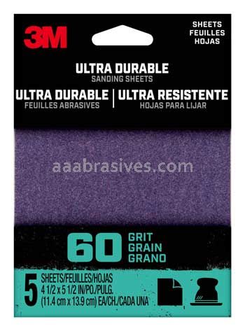 3M™ 7100198735 60 Grit Ultra Durable Power Sanding 1/4 Sheet