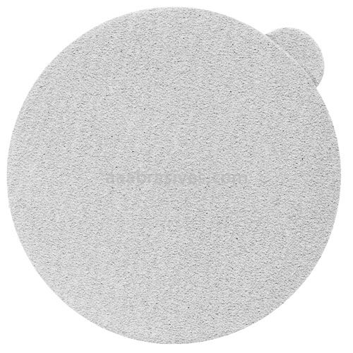 6" PSA Sanding Disc 100 Grit S/C White Stearated No Hole Stacked