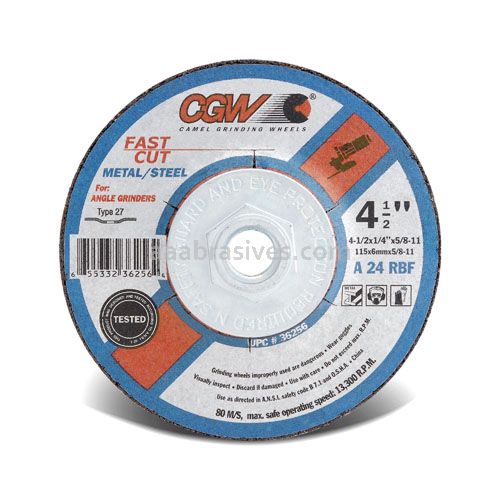 CGW 36264 9 x 1/4 x 5/8-11 A24-R-BF Steel T27 Fast Cut