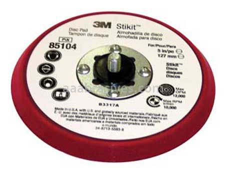 3M&trade; 7010298965 5 x 3/8 x 5/16-24 Stikit&trade; External Silver Face Red Foam Low Profile Disc Pad 85104