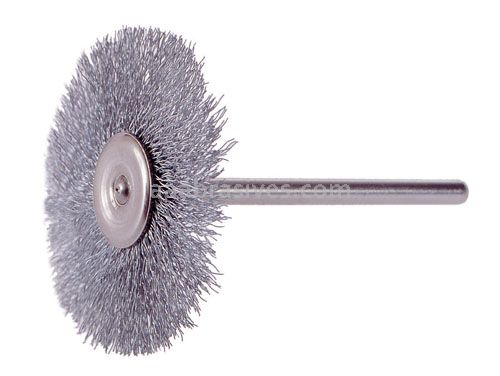Osborn 1” Miniature Wheel Brush 1/8” Stem DIA X .005 Steel #75764