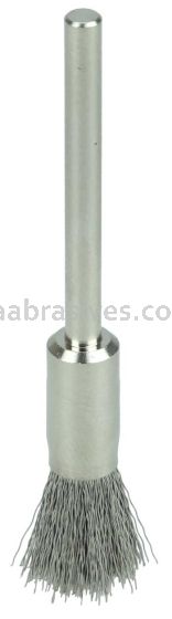 Weiler 26099 3/16" Miniature Wire End Brush .003" Stainless Steel Fill 1/8" Stem