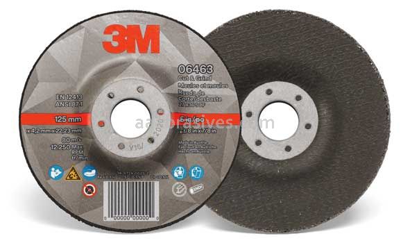 3M&trade; 7100214086 5 x 1/8 x 7/8 06463 T27 Cut & Grind Wheel