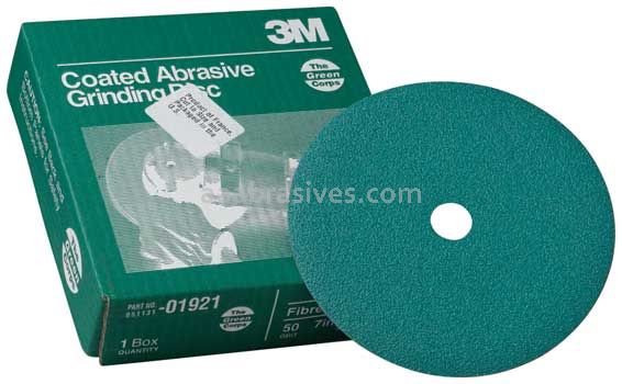 3M&trade; 7000045745 7 x 7/8 50 Grit Green Corps&trade; Fibre Disc