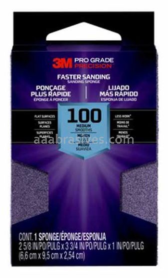3M™ 7100170056 Pro Grade Precision™ Faster Sanding Block Sponge 2-5/8x3.75x1 Fine