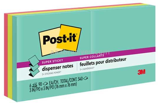 Post-it™ Super Sticky Pop-up Notes R330-6SSMIA 3 in x 3 in Miami collection 3M 7100088533